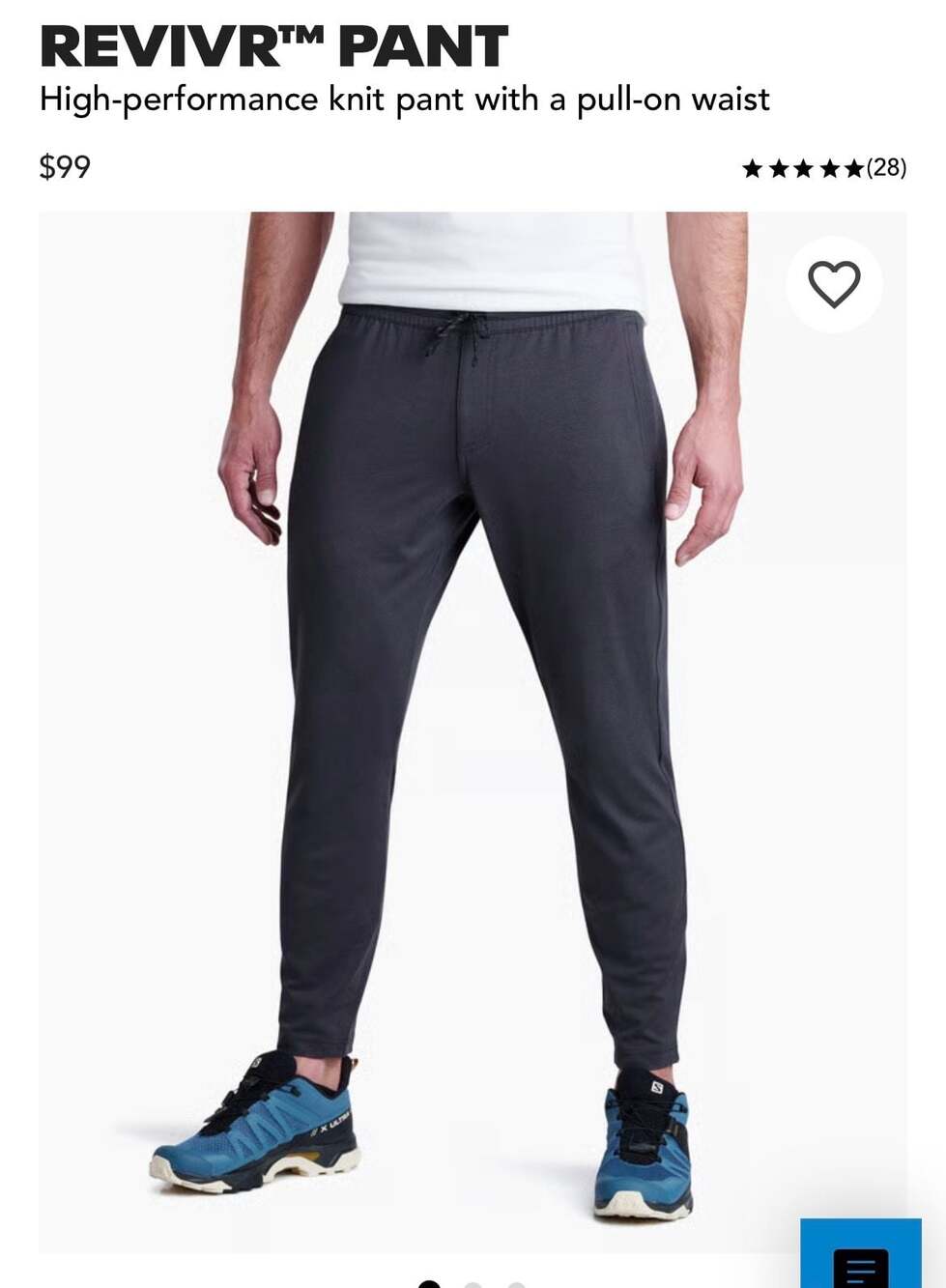 KÜHL Men's Revivr Pant Size Small Reg in Grey